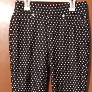 Michael Kors Polka Dot Jegging Size SMALL Pull on Pants Elastic Waist STRETCH